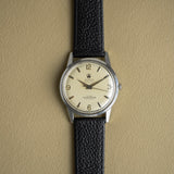 Büren Grand Prix Super-Slender automatic, front view, steel vintage watch