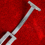 Boucle déployante signée Cartier ouverte, bracelet Santos Galbée, montre ancienne