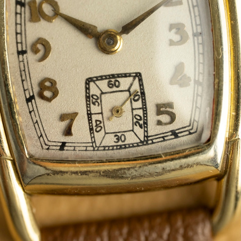 Petite seconde et chiffres arabes du cadran de la Hamilton Dodson de 1938, montre vintage