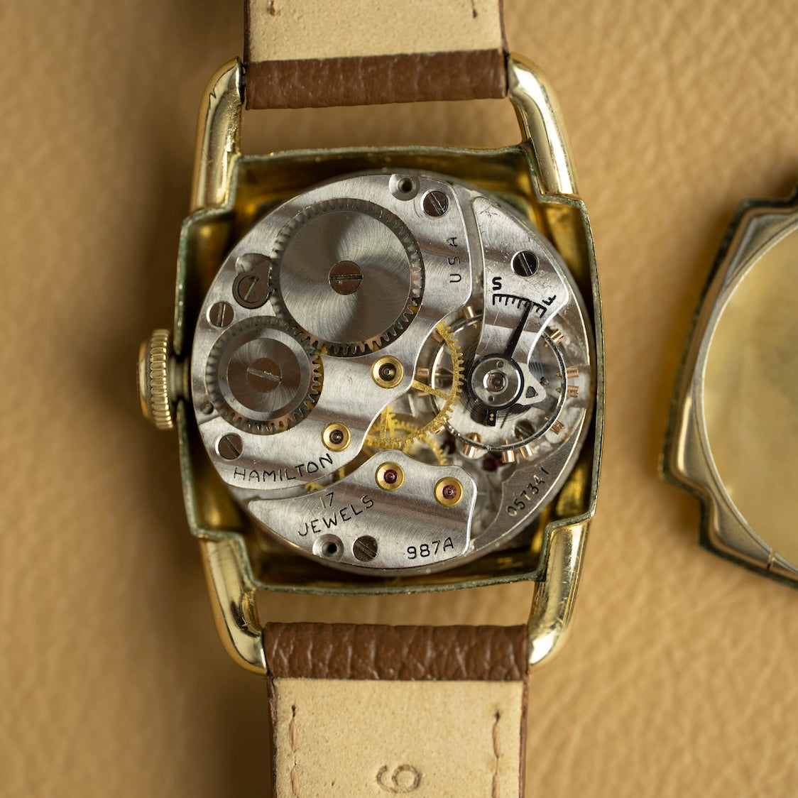 Montre vintage Hamilton Dodson, 1938, calibre 987A, vue du mouvement