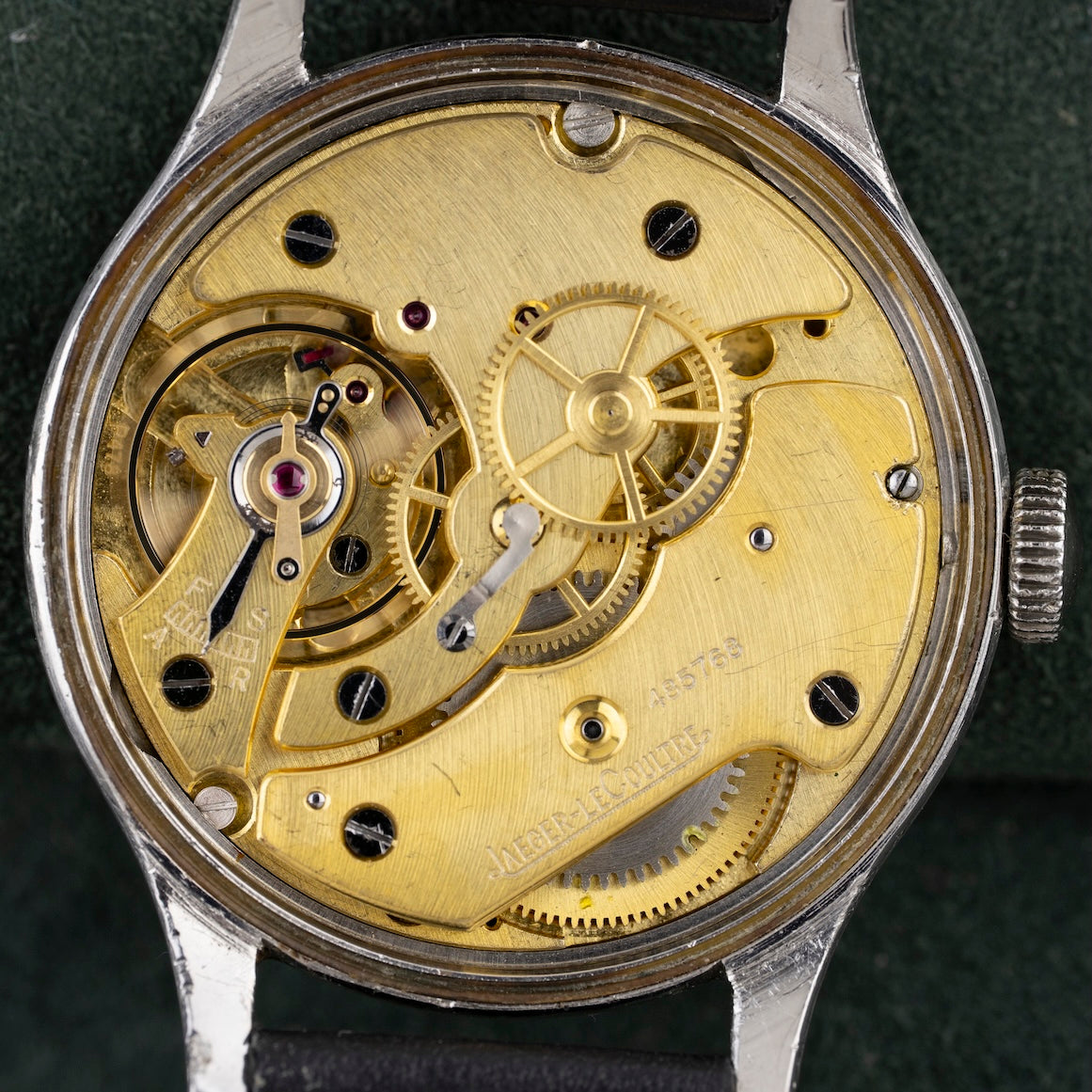 Montre vintage Jaeger Lecoultre E159, calibre P478, vue du mouvement