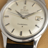 Omega Constellation 168.001 de acero vista de tres cuartos, reloj antiguo