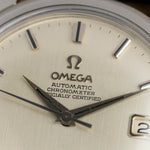 Inscripciones Automatic Chronometer Officially Certified en la esfera del Omega Constellation, reloj antiguo