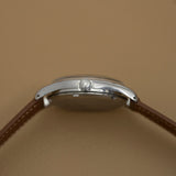 Profil côté couronne du boîtier acier 36 mm de l'Omega Jumbo 2639-12, montre vintage