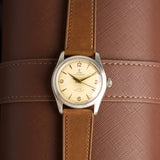 Tudor Oyster Prince 7808 vintage vista frontal con correa de piel
