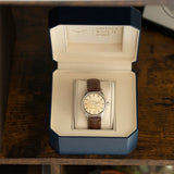 Écrin montre vintage bleu marine forme octogonale Vintage Watch Spirit