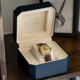 Écrin montre vintage bleu marine forme octogonale Vintage Watch Spirit