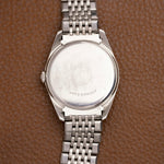 Fond de boîte de l'Omega Seamaster Ranchero sur bracelet acier, montre ancienne